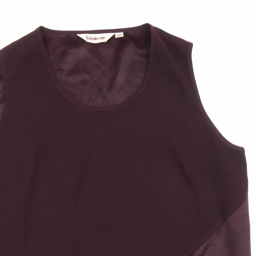 Kaleidoscope Womens Purple Polyester Basic Tank Size 20 Scoop Neck