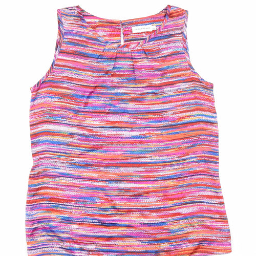 Paraphrase Womens Multicoloured Geometric Polyester Basic Tank Size S Scoop Neck