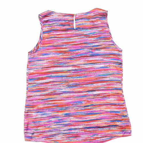 Paraphrase Womens Multicoloured Geometric Polyester Basic Tank Size S Scoop Neck
