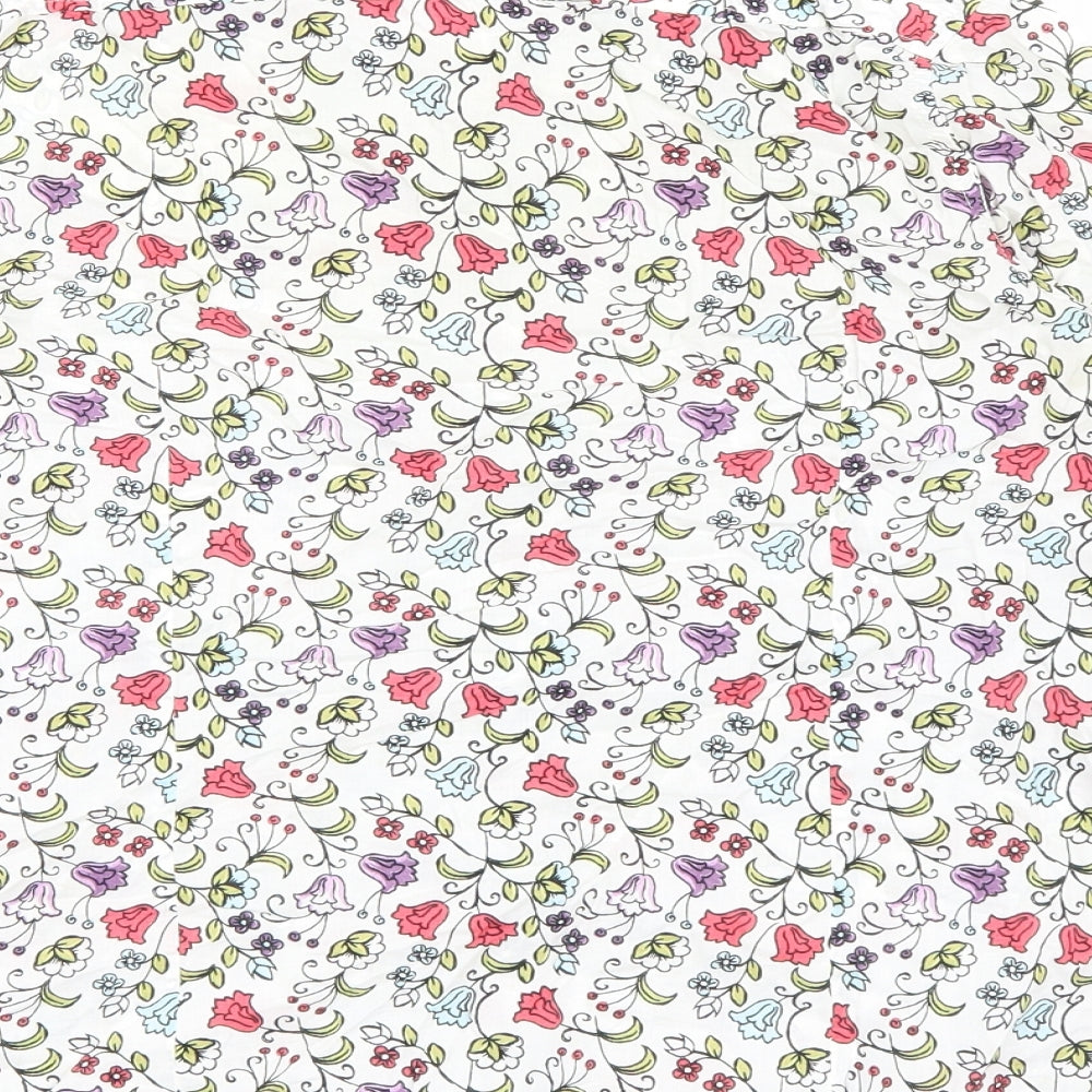 Armi Womens White Floral Cotton Basic Button-Up Size M Collared