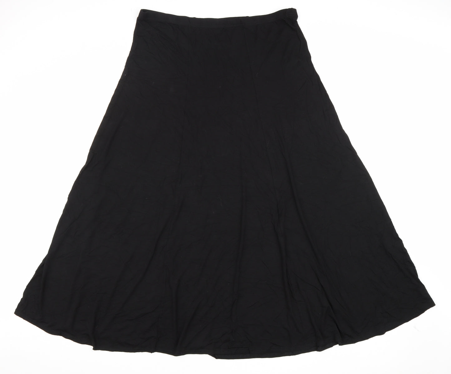 Yours Womens Black Viscose Maxi Skirt Size 22 Drawstring