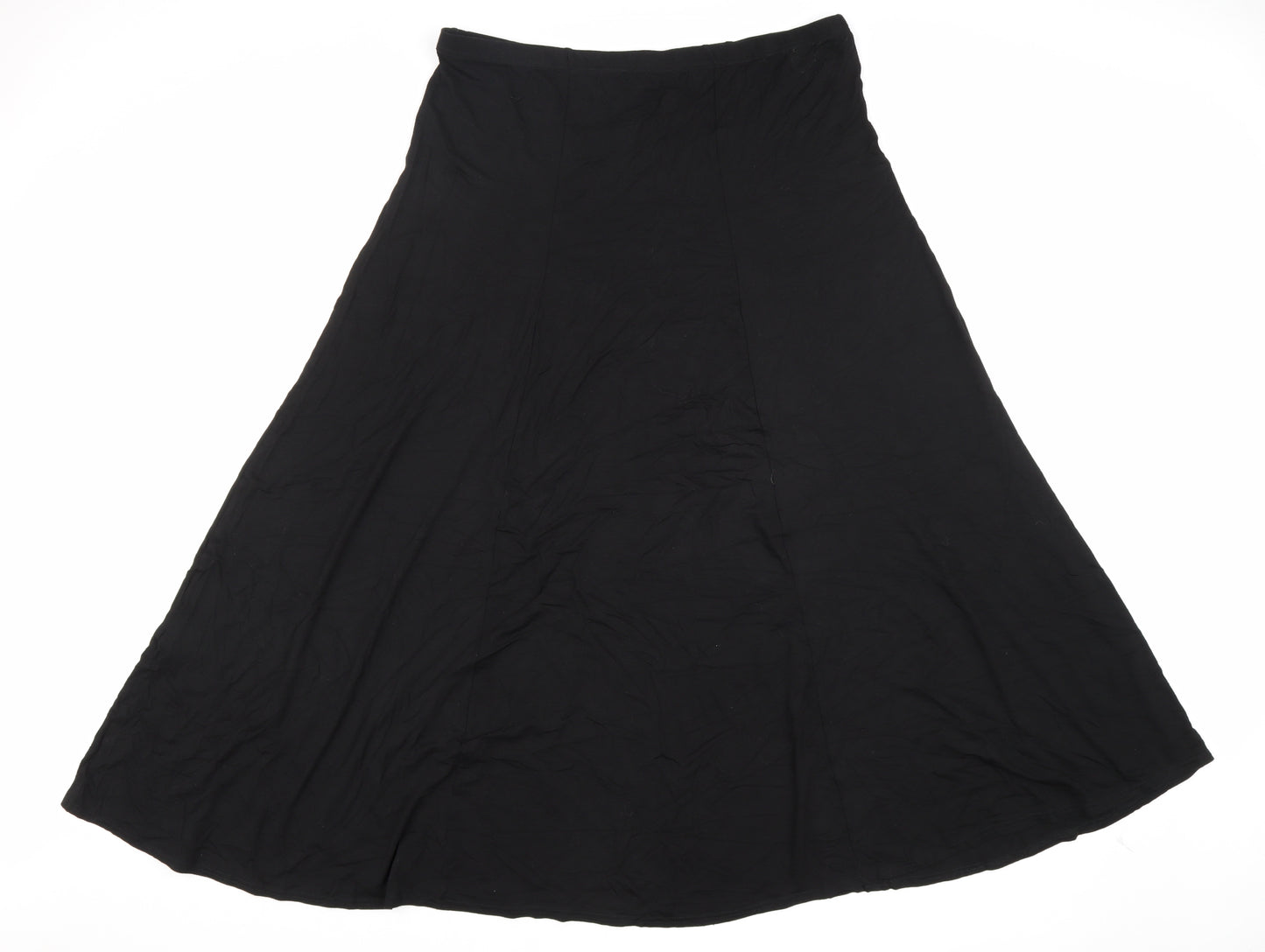 Yours Womens Black Viscose Maxi Skirt Size 22 Drawstring
