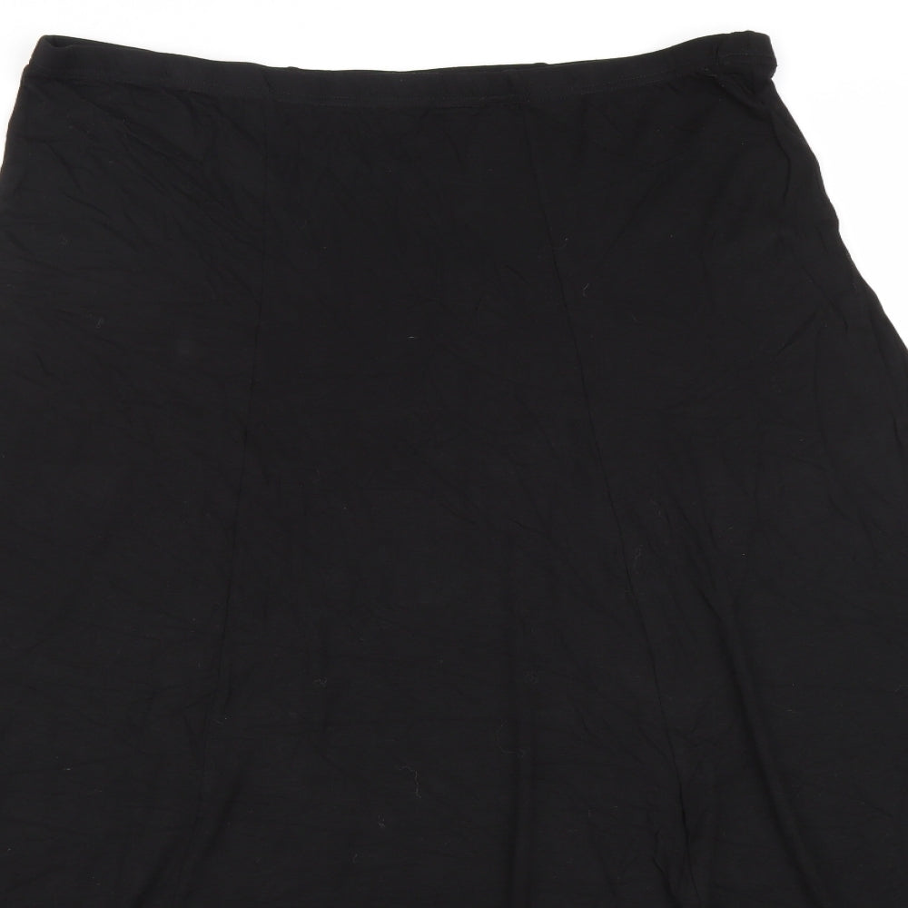 Yours Womens Black Viscose Maxi Skirt Size 22 Drawstring