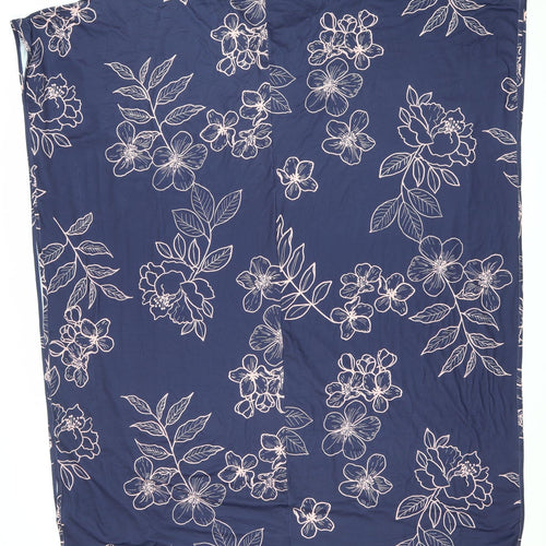 Sa Marquise Womens Blue Floral Polyester Kaftan One Size Boat Neck Pullover