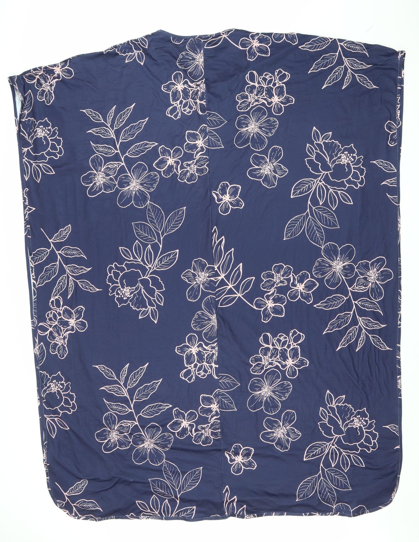 Sa Marquise Womens Blue Floral Polyester Kaftan One Size Boat Neck Pullover