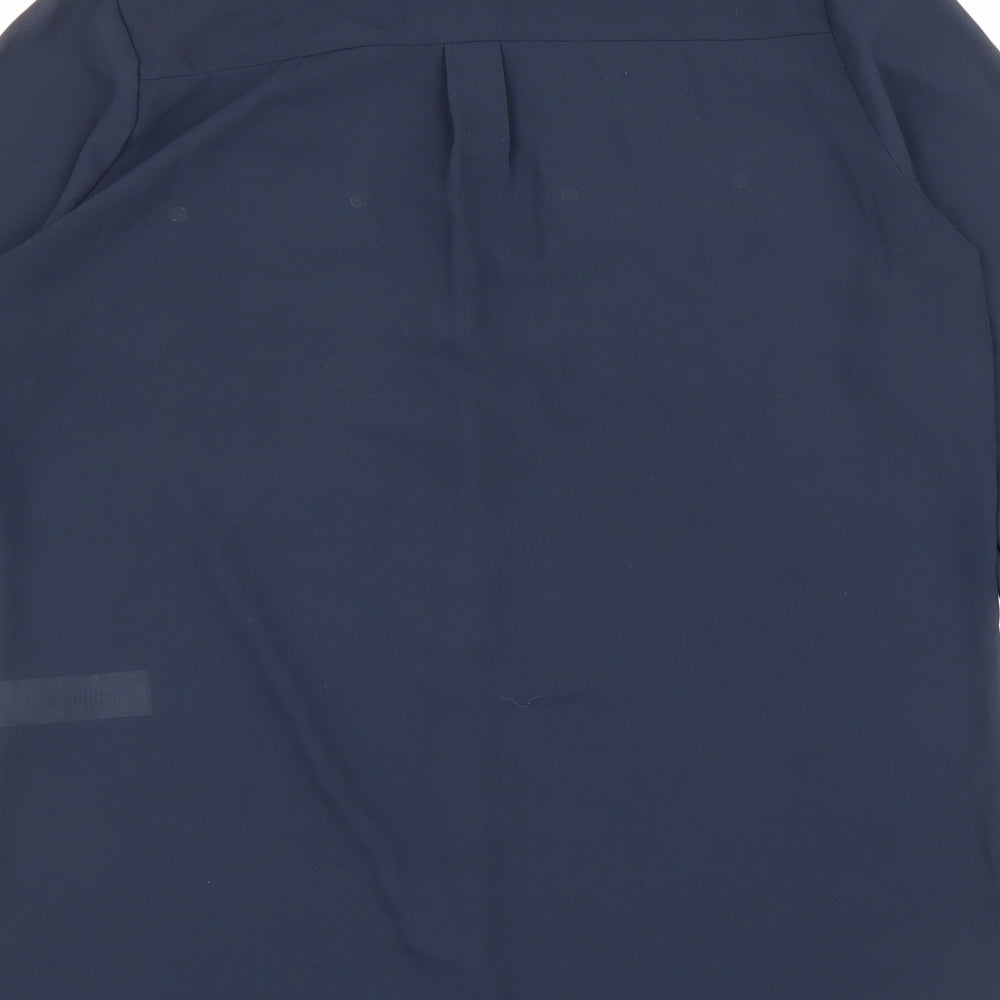 Primark Womens Blue Polyester Basic Button-Up Size 10 Collared