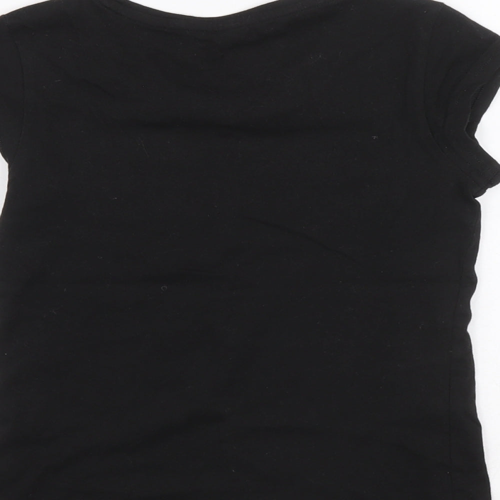 PUMA Girls Black Polyester Basic T-Shirt Size 7-8 Years Round Neck Pullover - PUMA