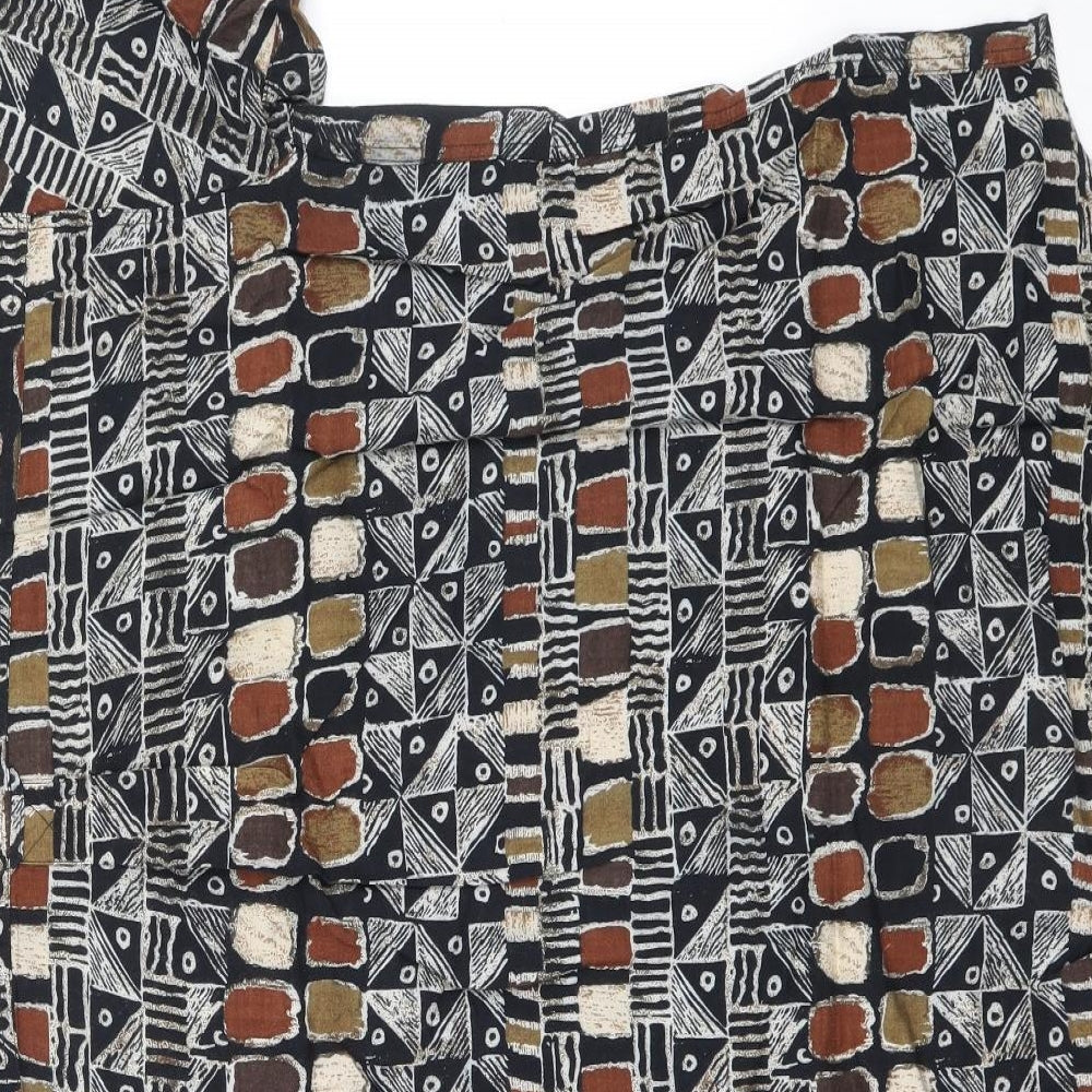 Fabiani Mens Multicoloured Geometric Viscose Button-Up Size M Collared Button
