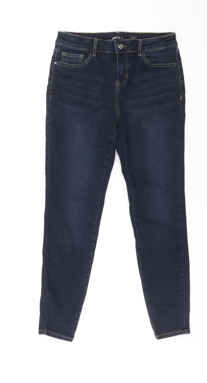 TU Womens Blue Cotton Mom Jeans Size 28 in L26 in Regular Zip