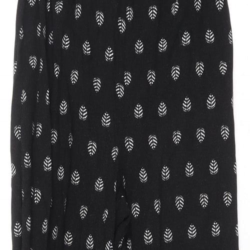LC Waikiki Girls Black Geometric 100% Viscose Bloomer Trousers Size 8-9 Years L20 in Regular Drawstring