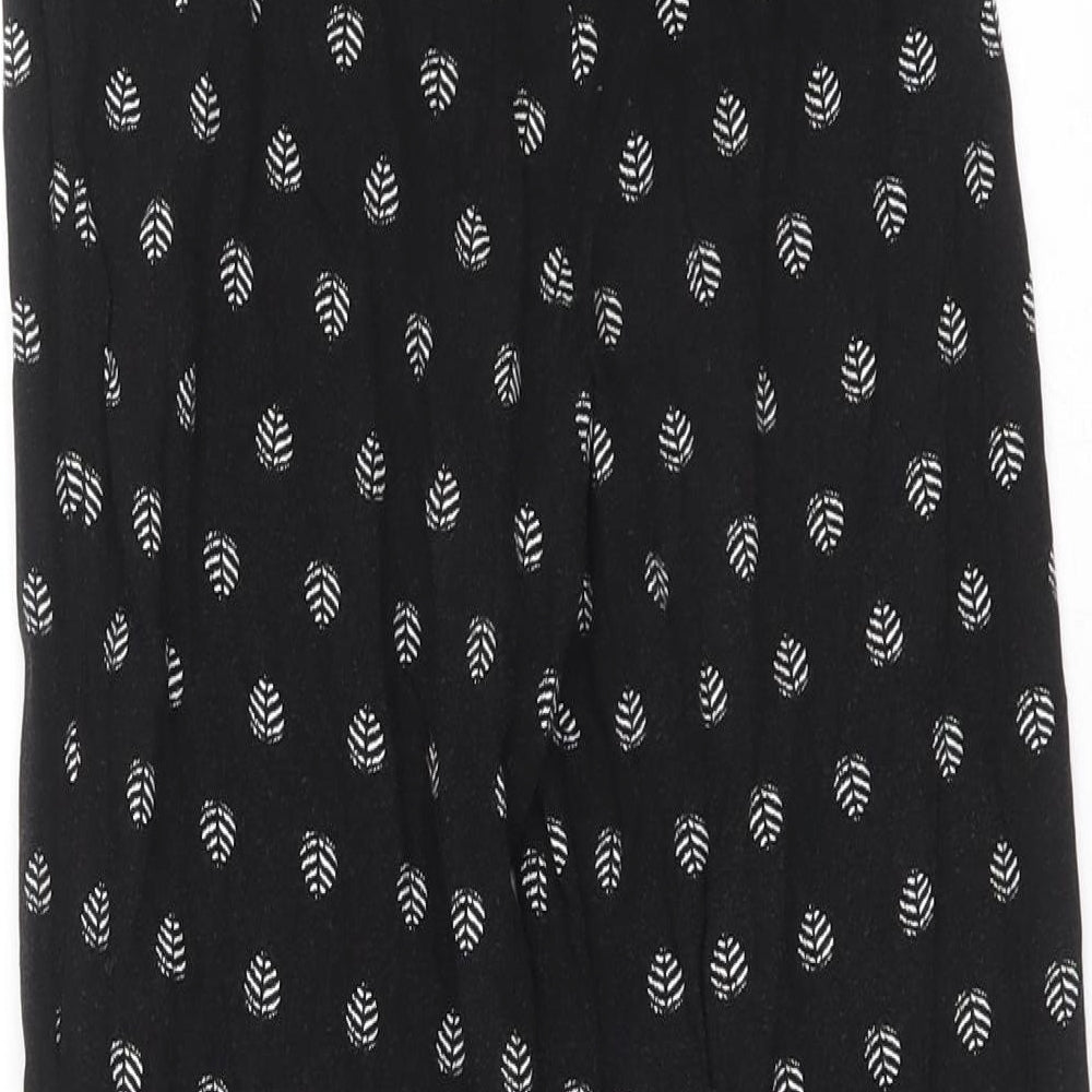 LC Waikiki Girls Black Geometric 100% Viscose Bloomer Trousers Size 8-9 Years L20 in Regular Drawstring