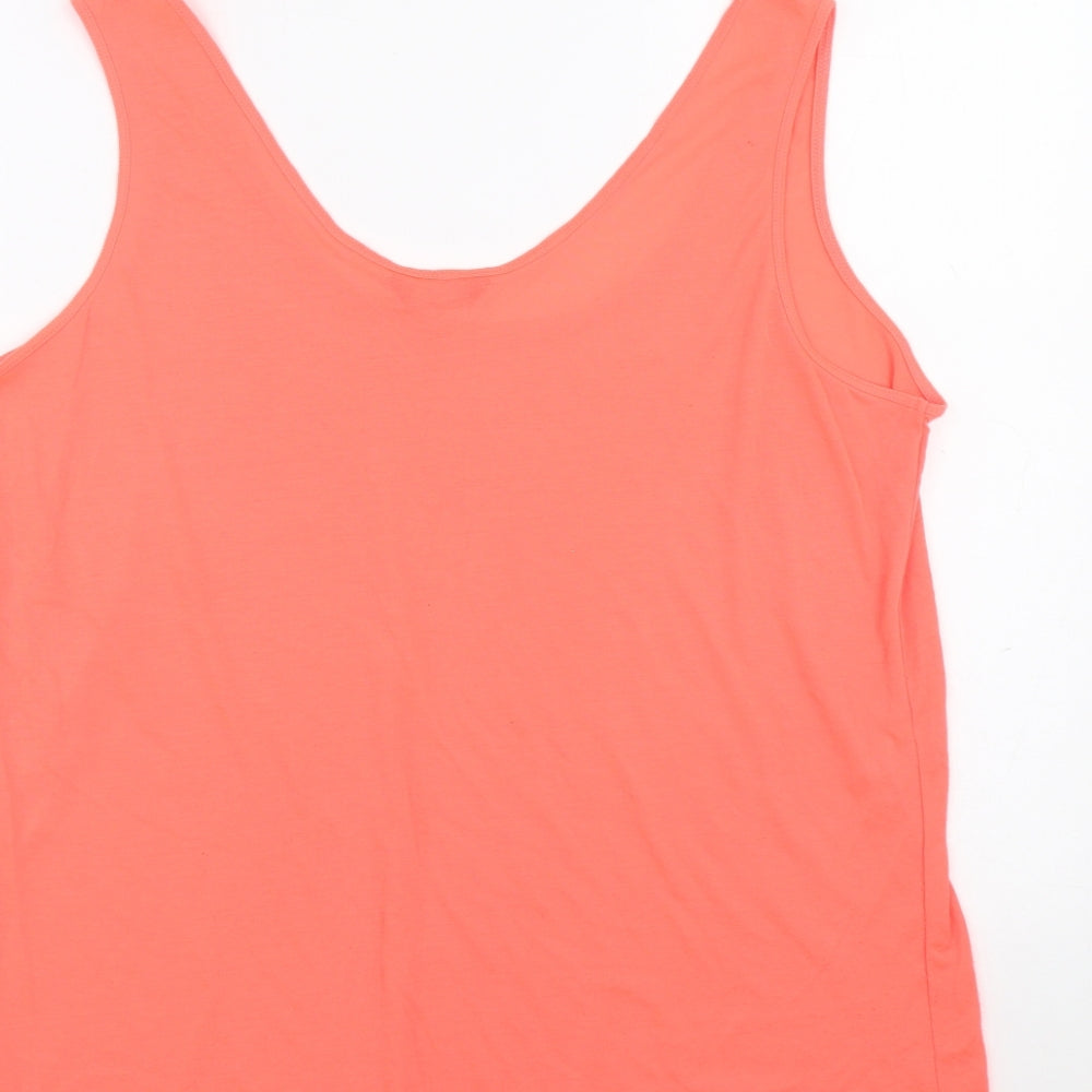 F&F Womens Pink Polyester Basic Tank Size 20 Scoop Neck