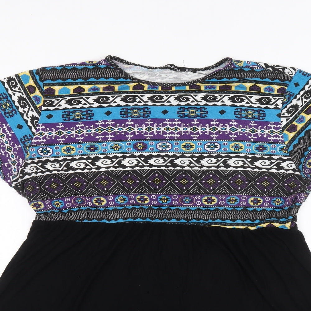 Boohoo Womens Multicoloured Geometric Viscose A-Line Size 18 Round Neck Pullover - Aztec print