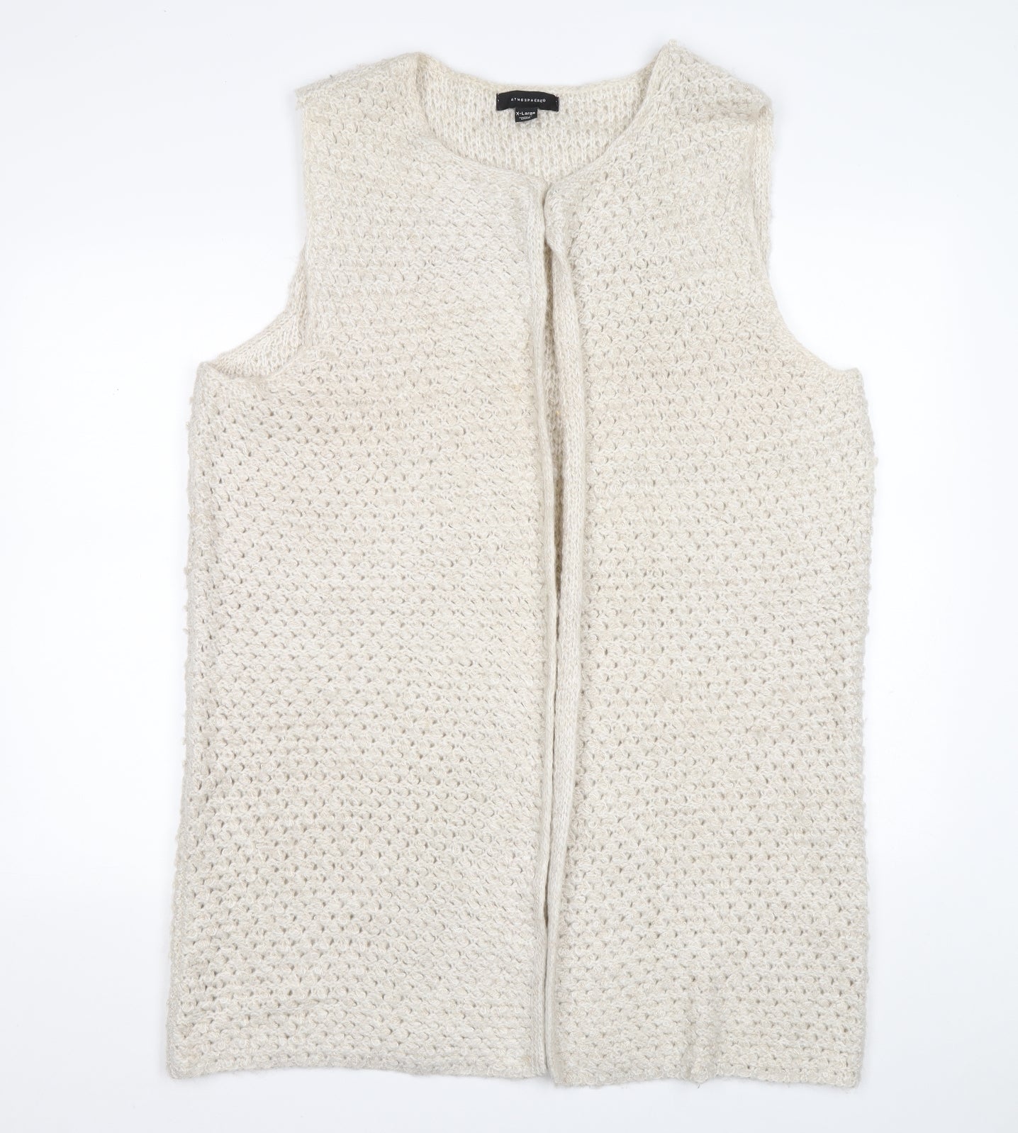 Atmosphere Womens Beige V-Neck Acrylic Cardigan Jumper Size 18