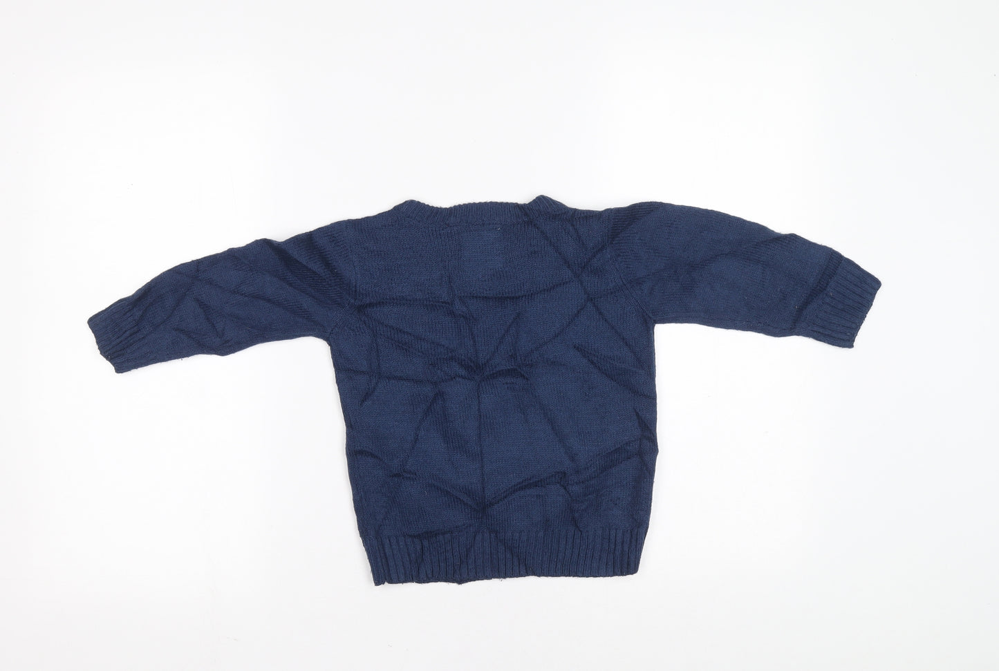 TU Boys Blue Crew Neck Acrylic Pullover Jumper Size 2-3 Years Pullover - Father Christmas Jumper
