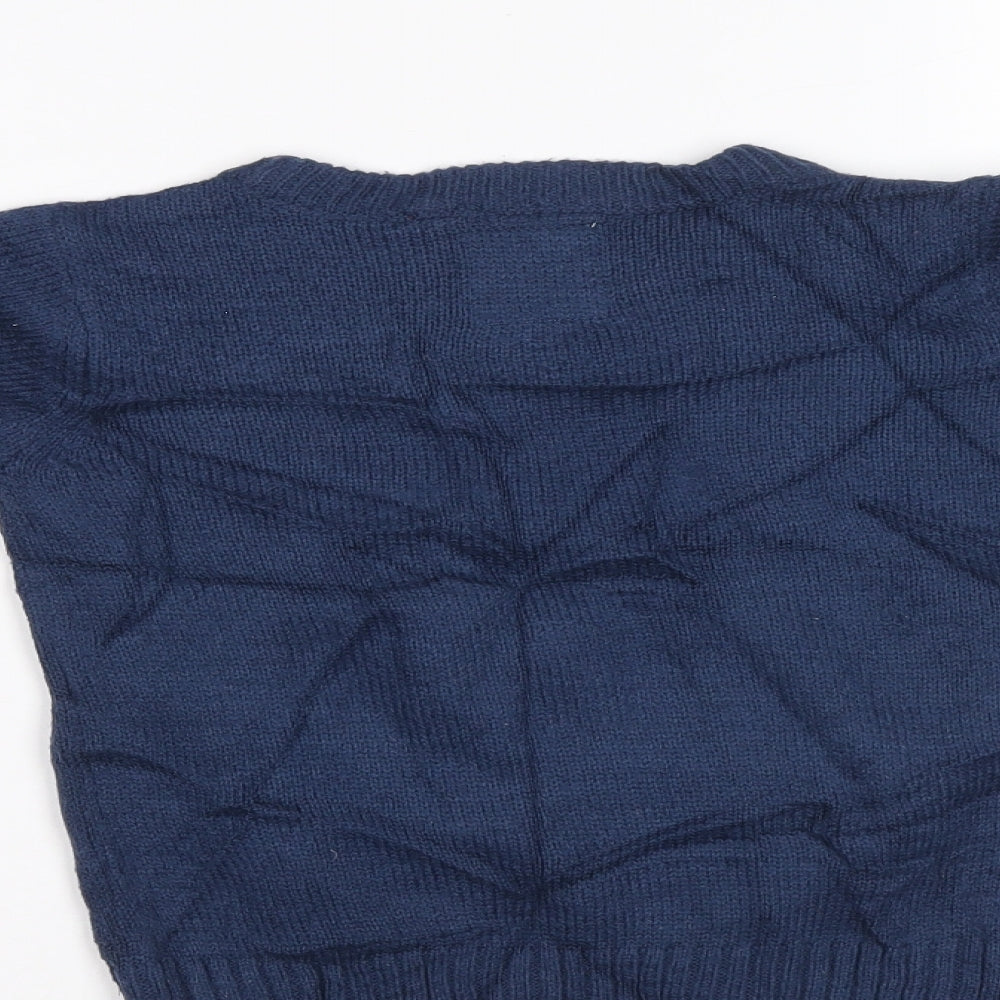 TU Boys Blue Crew Neck Acrylic Pullover Jumper Size 2-3 Years Pullover - Father Christmas Jumper