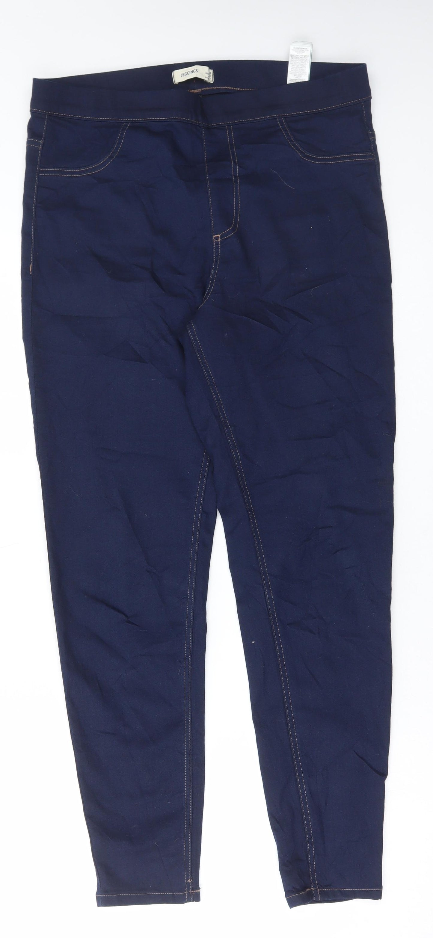 Marks and Spencer Womens Blue Cotton Jegging Jeans Size 14 L28 in Regular