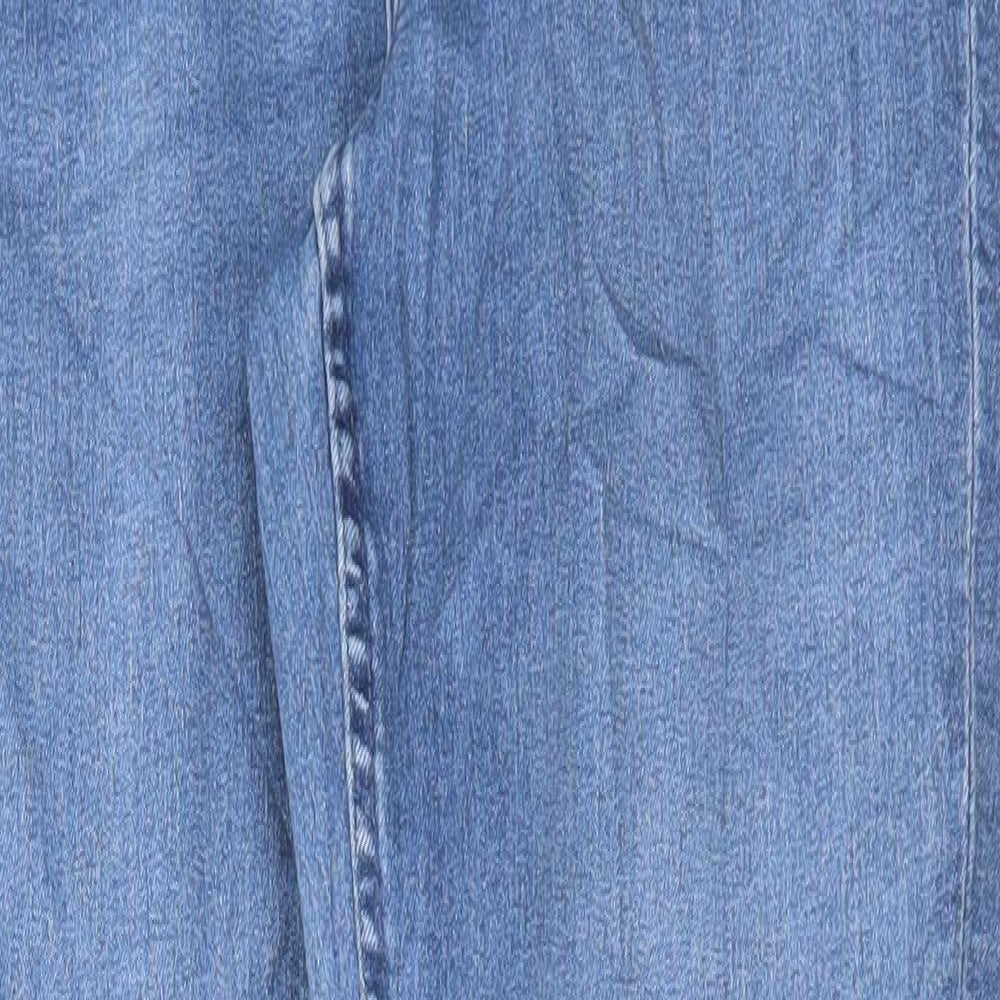 Marks and Spencer Womens Blue Cotton Skinny Jeans Size 12 L31 in Regular Button