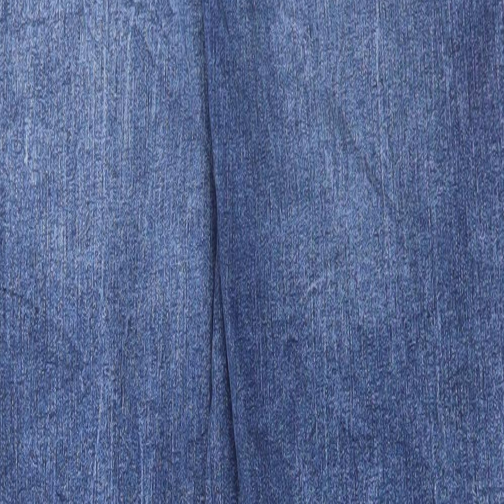 Marks and Spencer Womens Blue Cotton Straight Jeans Size 12 L28 in Regular Button