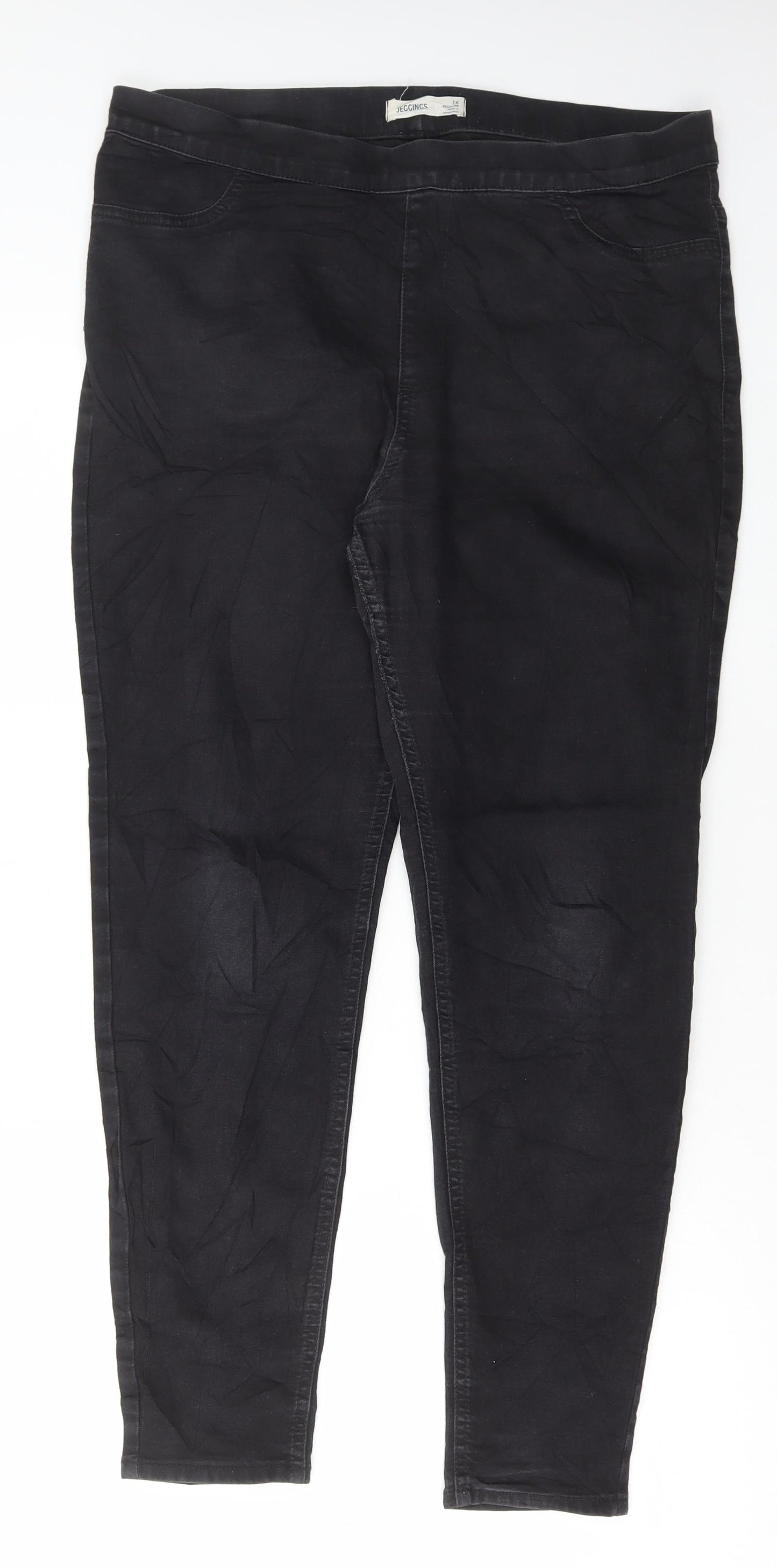 Marks and Spencer Womens Black Cotton Jegging Jeans Size 16 L28 in Regular