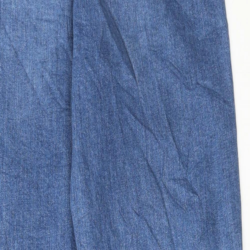 Marks and Spencer Womens Blue Cotton Mom Jeans Size 10 L30 in Regular Button