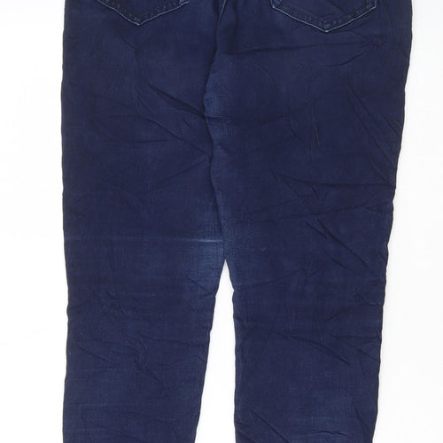 Marks and Spencer Womens Blue Cotton Skinny Jeans Size 12 L28 in Regular Button