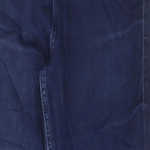 Marks and Spencer Womens Blue Cotton Skinny Jeans Size 12 L28 in Regular Button
