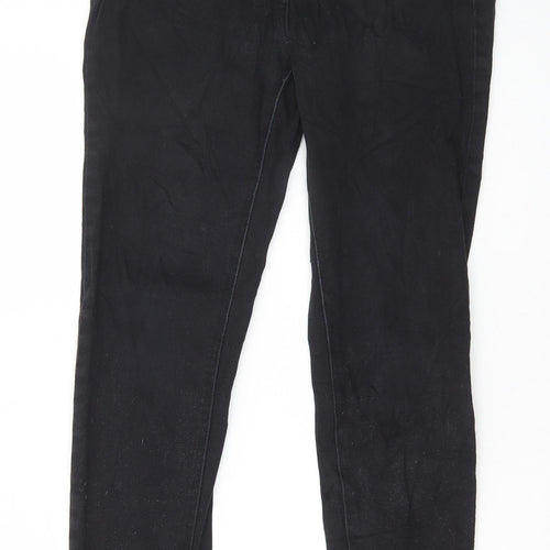 NEXT Womens Black Cotton Skinny Jeans Size 10 L28 in Regular Button