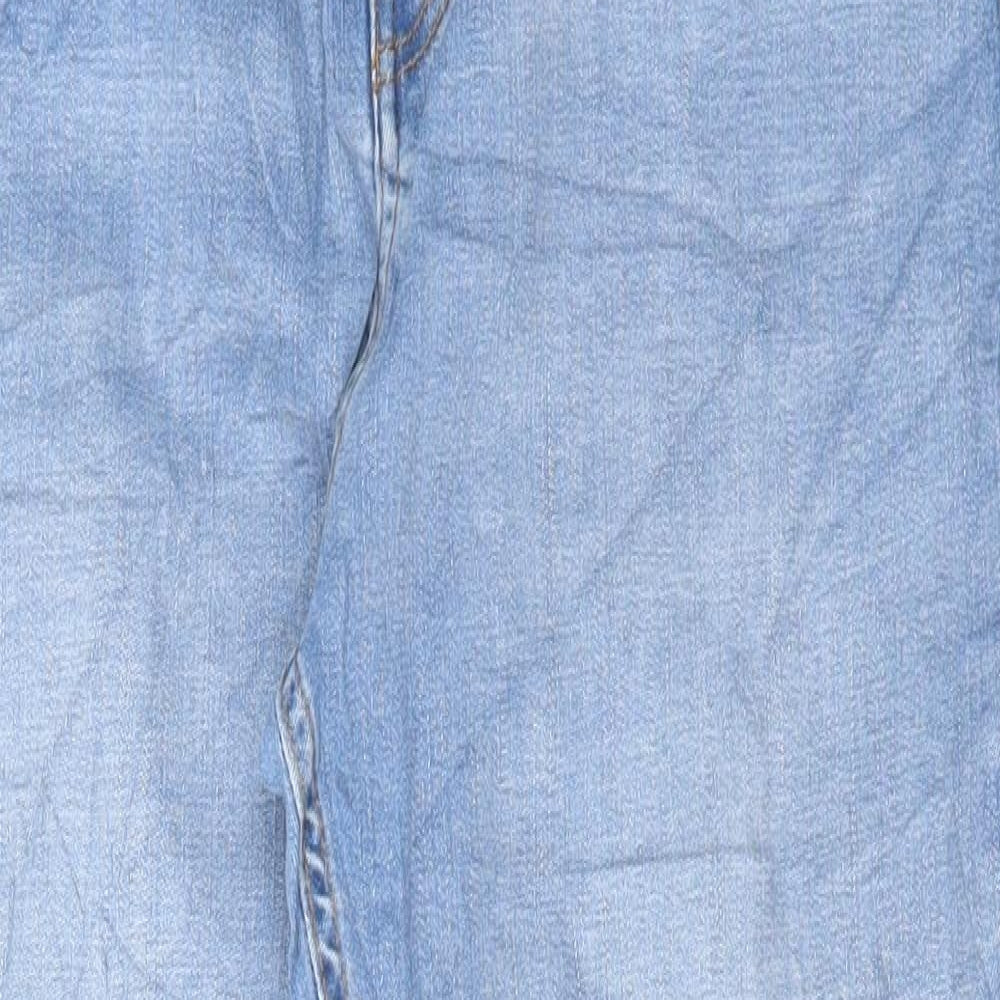 Marks and Spencer Womens Blue Cotton Skinny Jeans Size 14 L27 in Regular Button