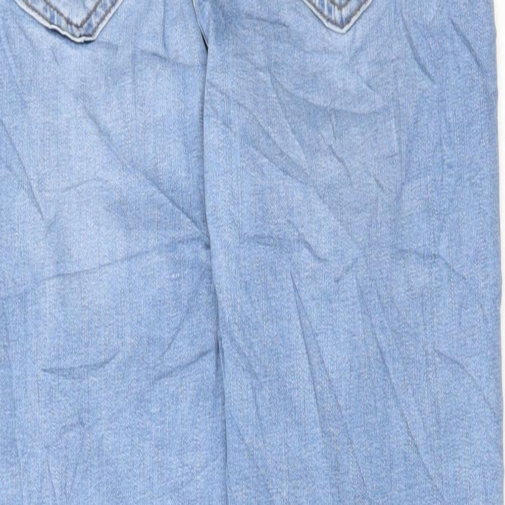 Marks and Spencer Womens Blue Cotton Skinny Jeans Size 14 L27 in Regular Button