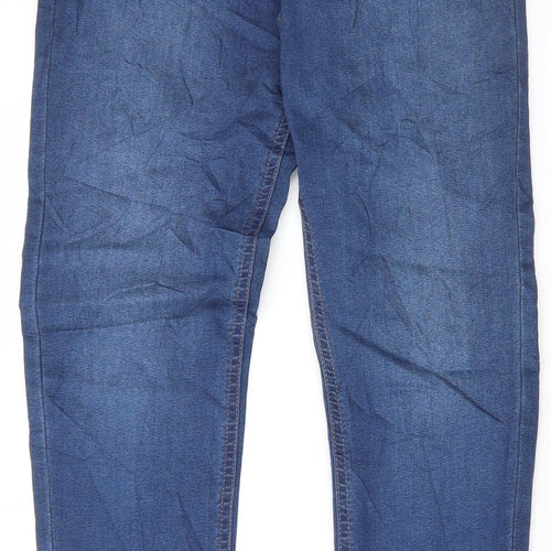Marks and Spencer Womens Blue Cotton Skinny Jeans Size 8 L31 in Regular Button