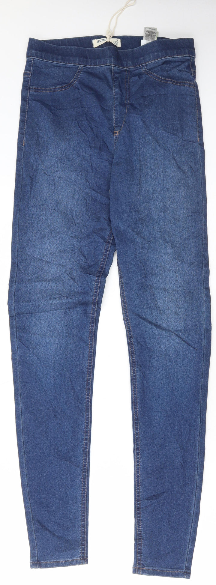 Marks and Spencer Womens Blue Cotton Skinny Jeans Size 8 L31 in Regular Button