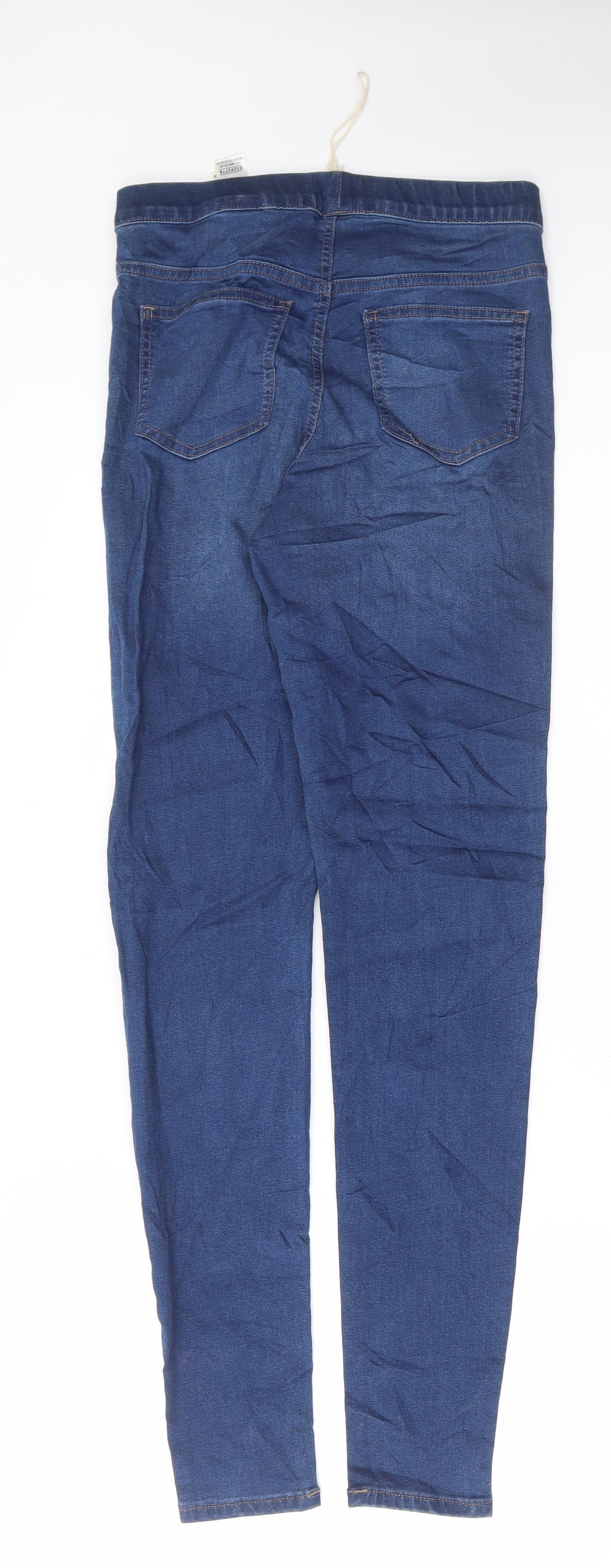 Marks and Spencer Womens Blue Cotton Skinny Jeans Size 8 L31 in Regular Button