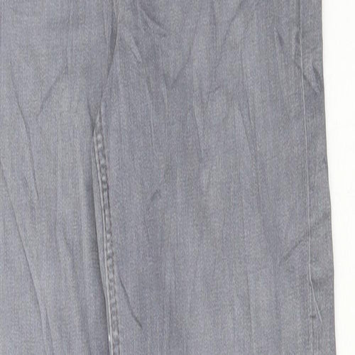 Marks and Spencer Womens Grey Cotton Straight Jeans Size 8 L31 in Regular Button