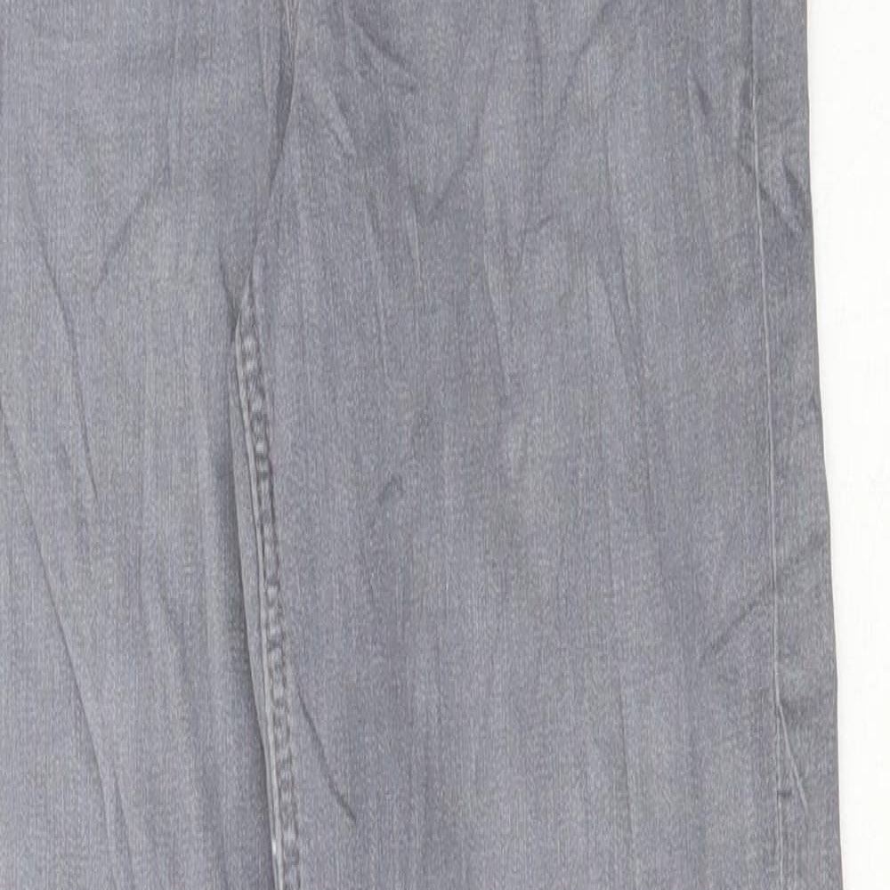 Marks and Spencer Womens Grey Cotton Straight Jeans Size 8 L31 in Regular Button