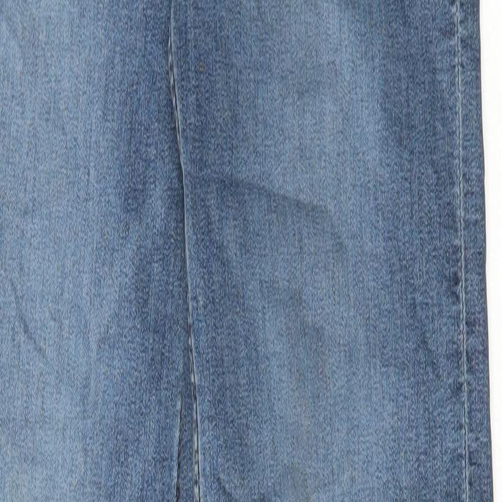 Marks and Spencer Womens Blue Cotton Straight Jeans Size 8 L31 in Regular Button