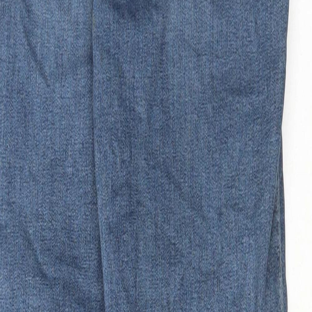 Marks and Spencer Womens Blue Cotton Straight Jeans Size 8 L31 in Regular Button