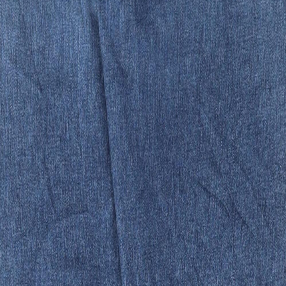 Marks and Spencer Womens Blue Cotton Skinny Jeans Size 8 L29 in Regular Button