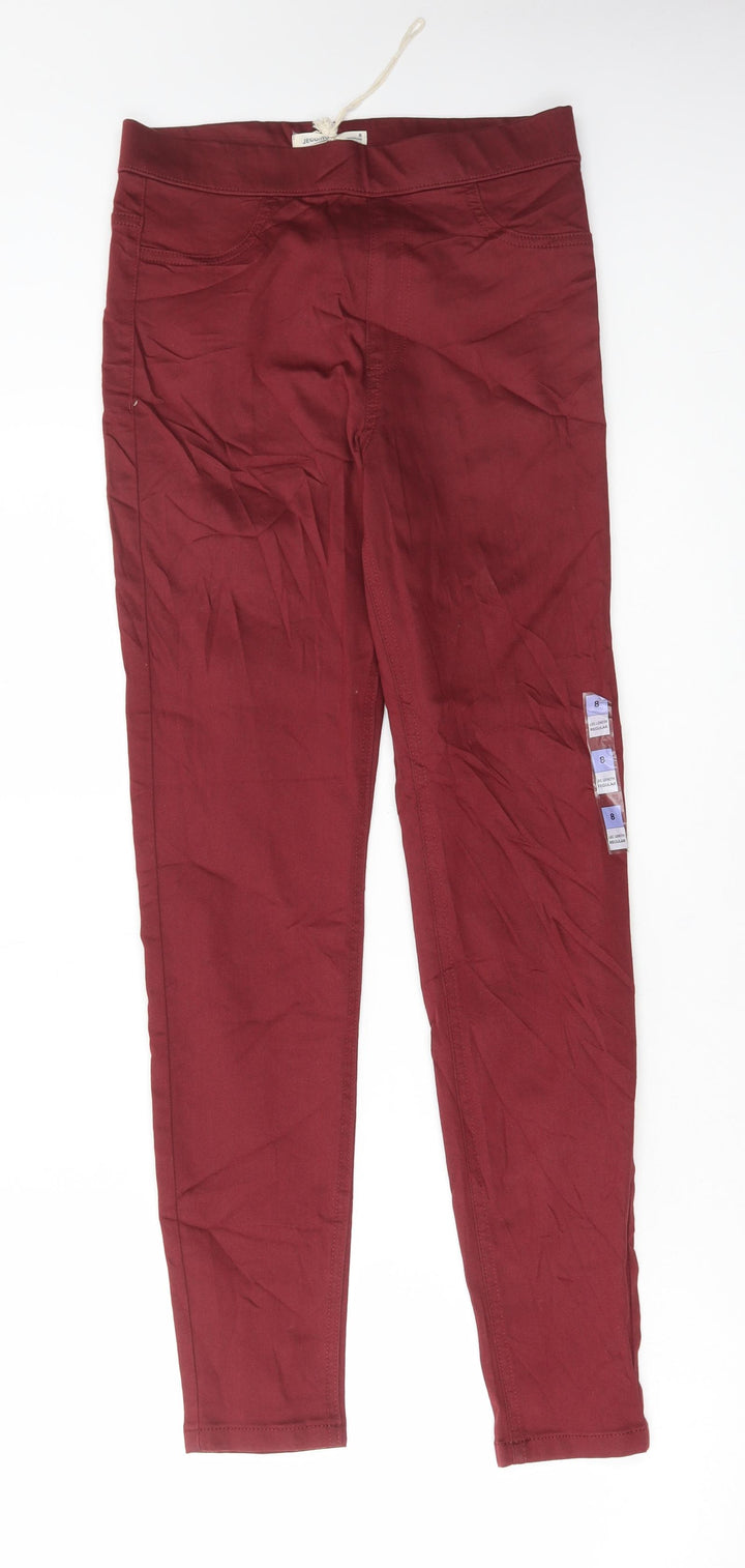 Marks and Spencer Womens Red Cotton Flared Jeans Size 8 L28 in Regular