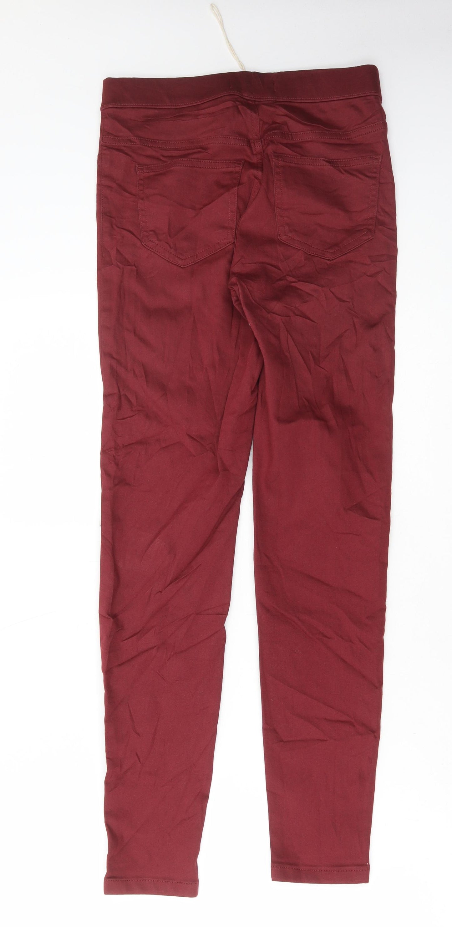 Marks and Spencer Womens Red Cotton Flared Jeans Size 8 L28 in Regular