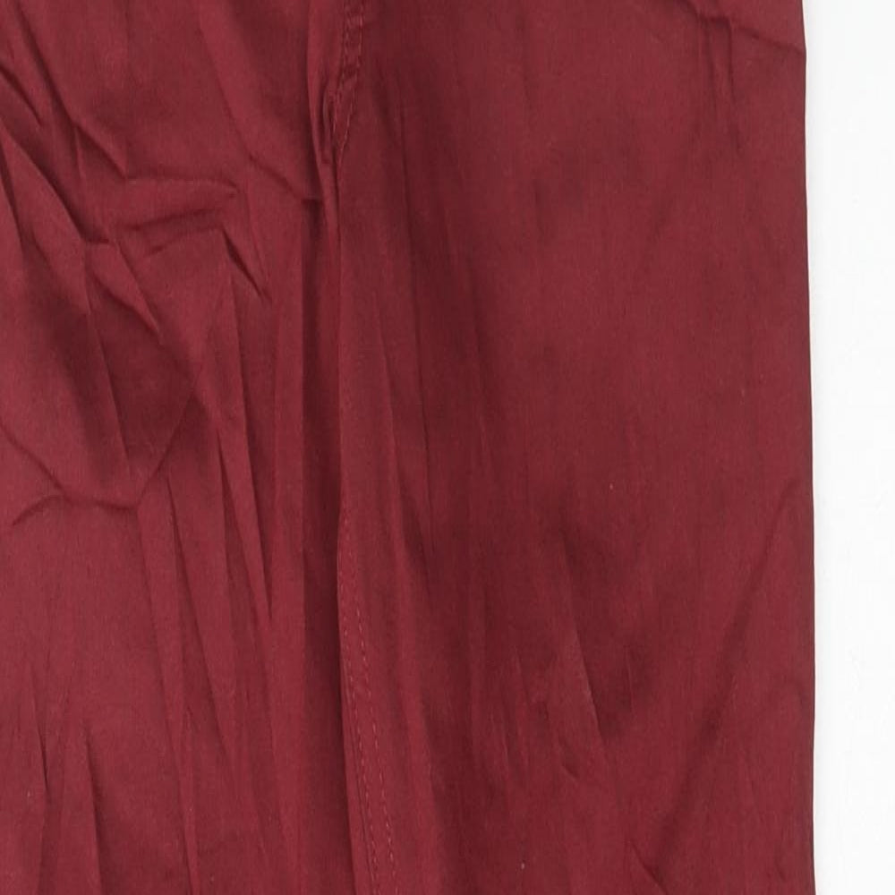 Marks and Spencer Womens Red Cotton Flared Jeans Size 8 L28 in Regular