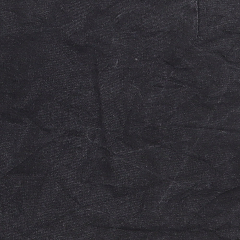 ASOS Womens Black Cotton Mini Skirt Size 12 Zip