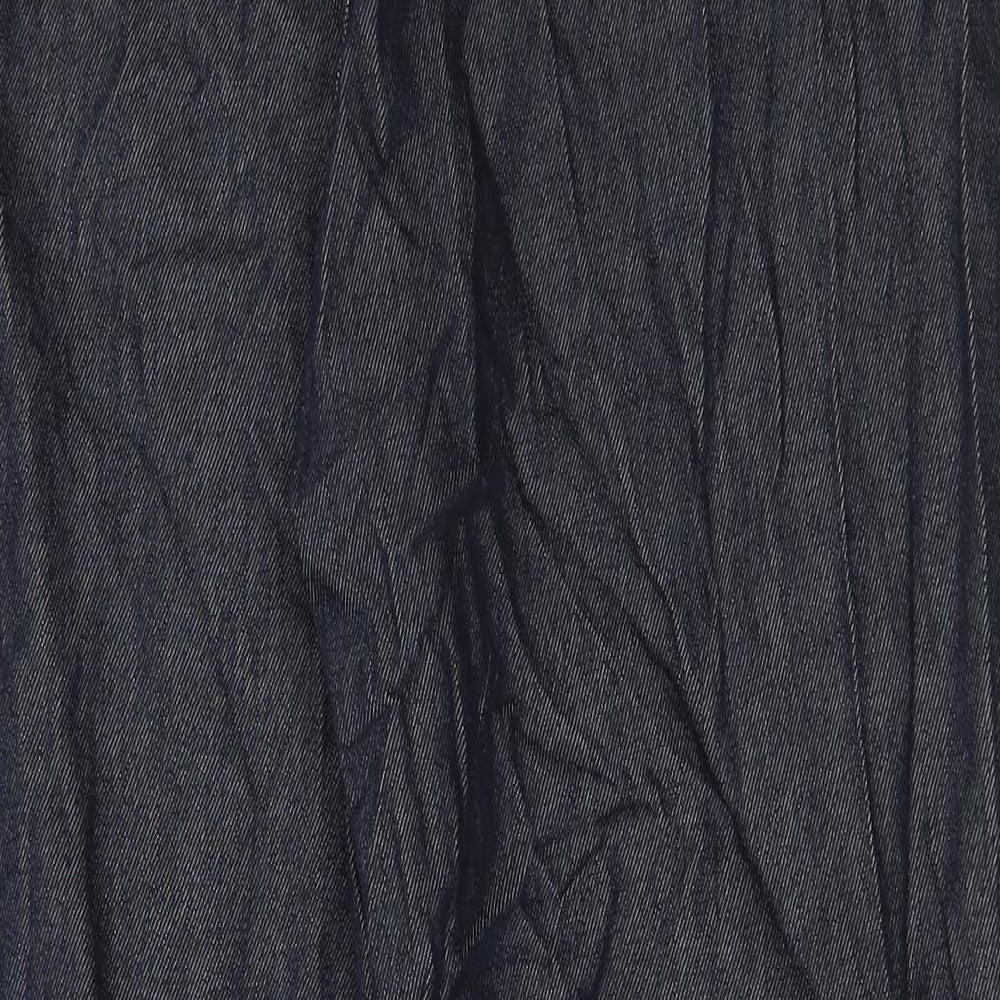 Marks and Spencer Womens Blue Cotton Straight Jeans Size 16 L28 in Regular Button