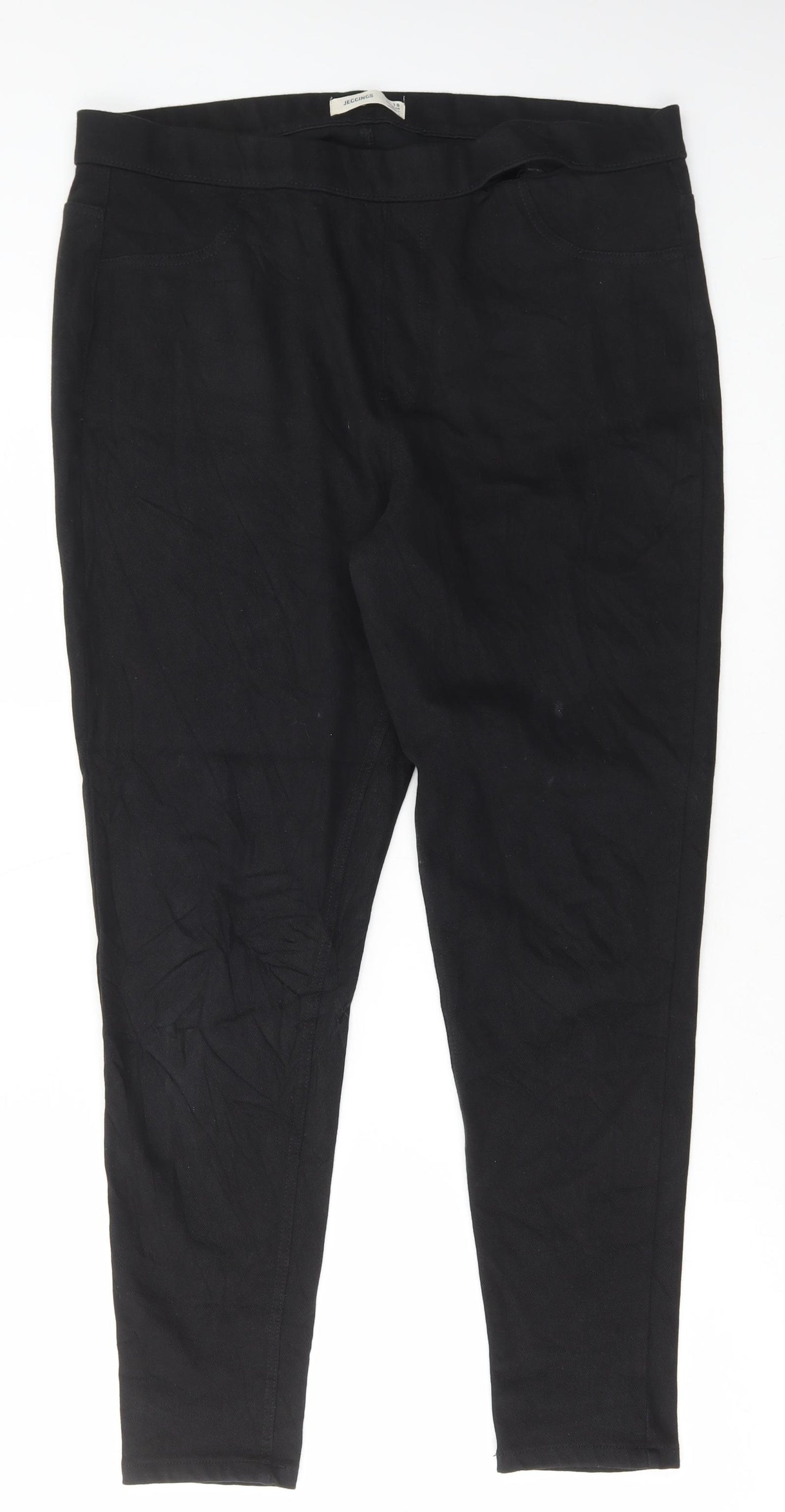 Marks and Spencer Womens Black Cotton Jegging Jeans Size 18 L28 in Regular