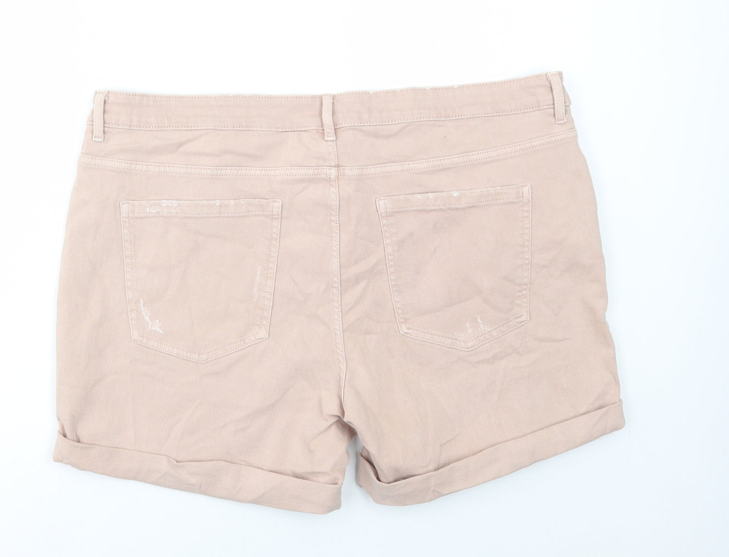 Marks and Spencer Womens Pink Cotton Bermuda Shorts Size 20 L5 in Regular Button