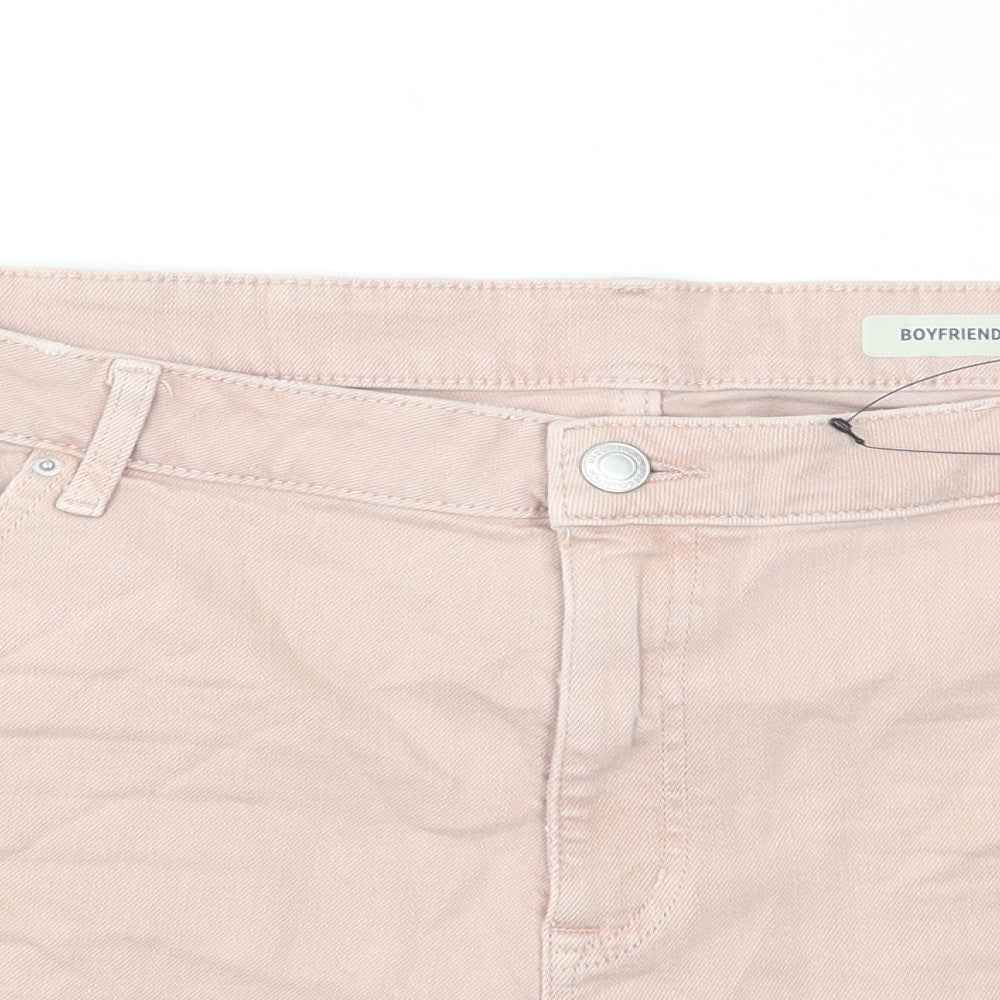Marks and Spencer Womens Pink Cotton Bermuda Shorts Size 20 L5 in Regular Button