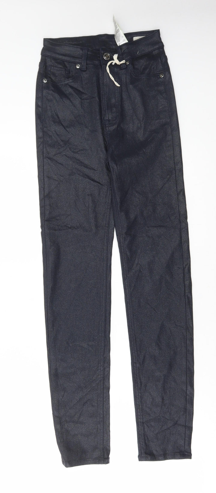 Marks and Spencer Womens Black Cotton Skinny Jeans Size 6 L28 in Regular Button
