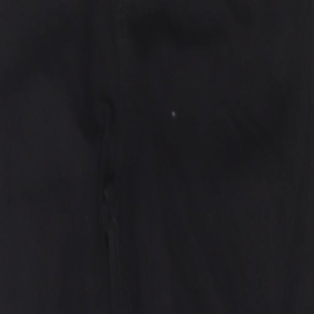 Marks and Spencer Womens Black Cotton Cropped Jeans Size 8 L23 in Regular Button