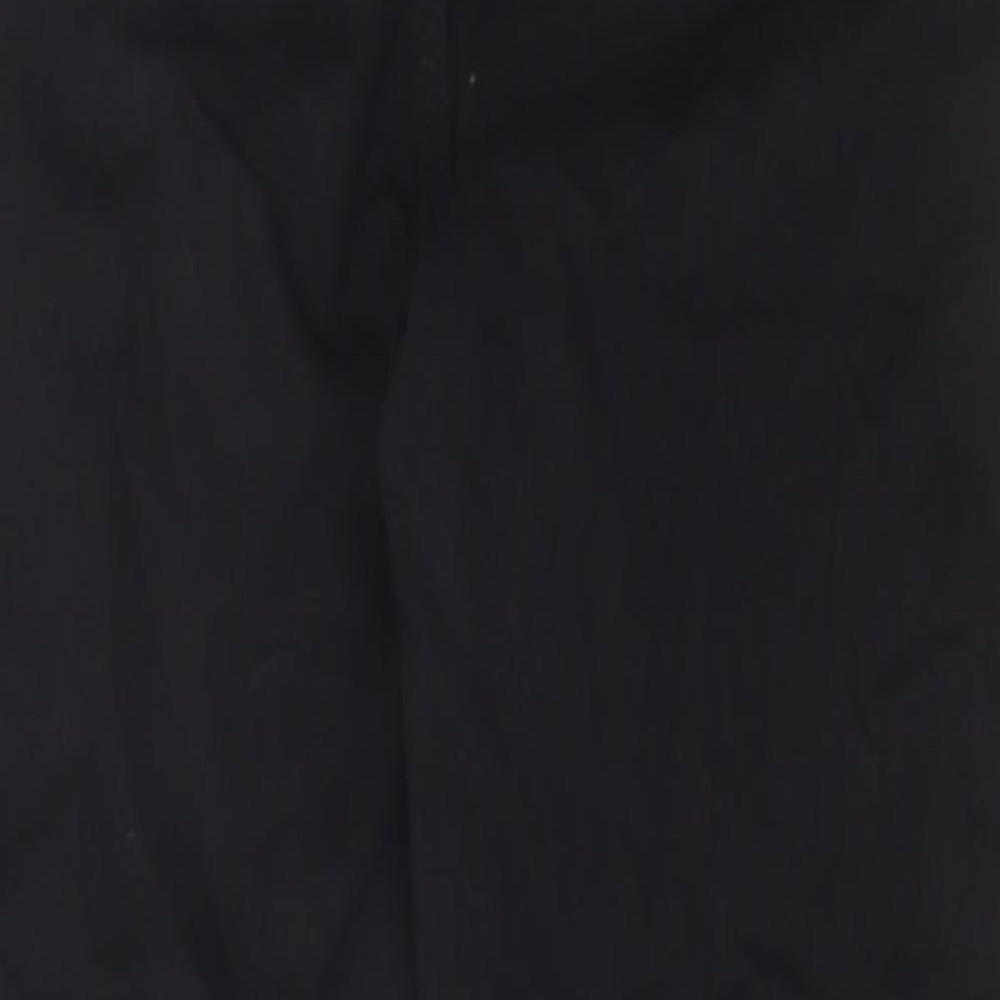 Marks and Spencer Womens Black Cotton Cropped Jeans Size 8 L23 in Regular Button