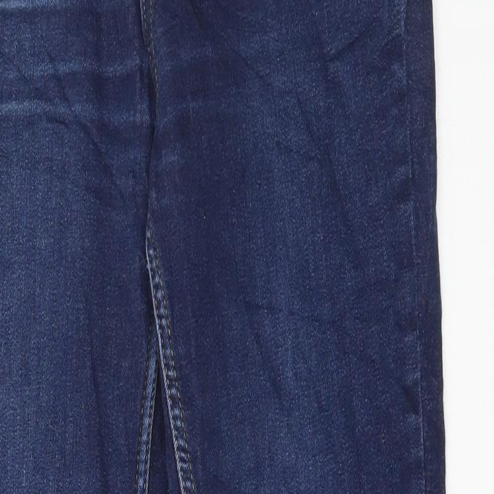 Marks and Spencer Womens Blue Cotton Skinny Jeans Size 12 L29 in Regular Button